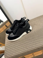 Hermès Bouncing Sneaker – Black Leather & Suede Low-Top with Oversized H Motif sole and tread detail