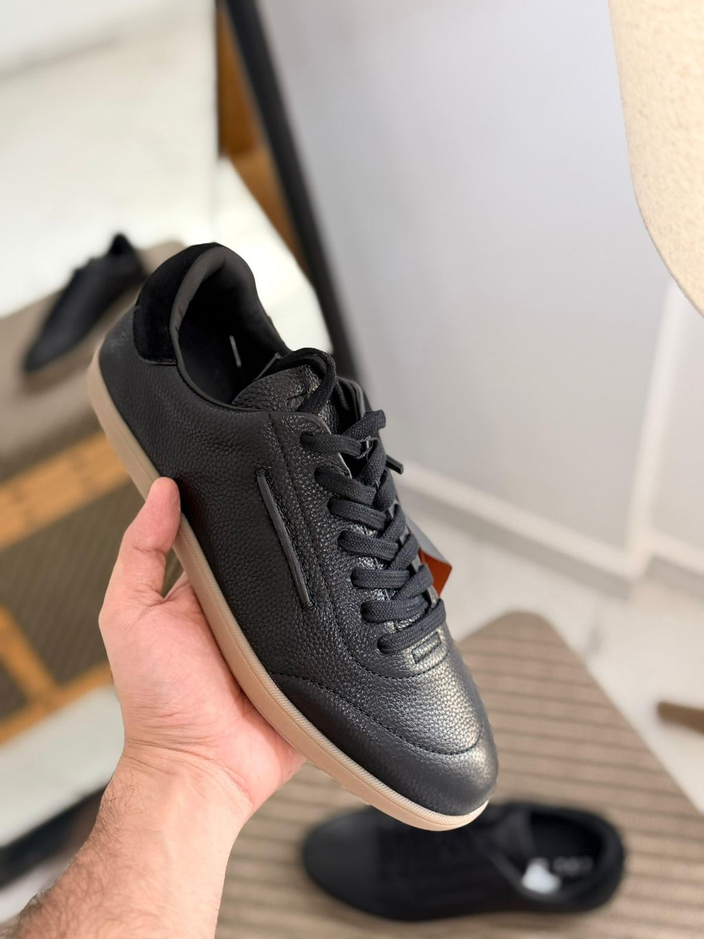 Zegna 232 Sneaker soft leather. side view