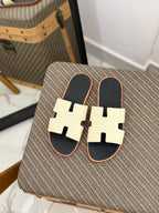 Hermès Izmir sandal for men iconic "H" cut-out design Leather side view