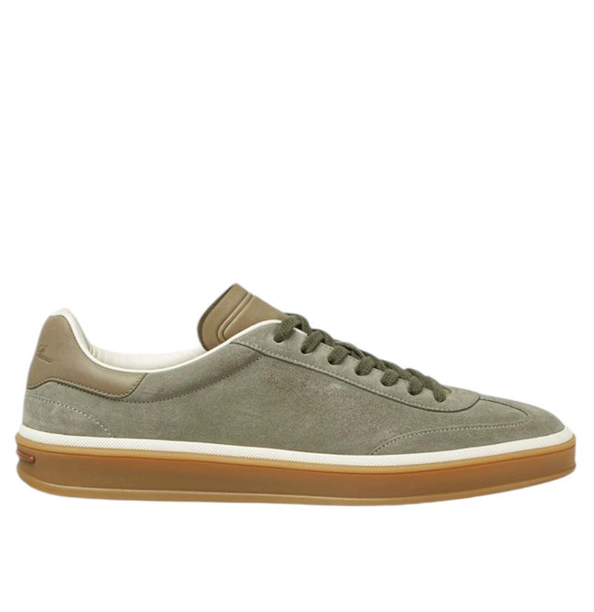 Loro Piana Tennis Walk Sneaker Suede Calf Split Army Gray view 1 Hover Image
